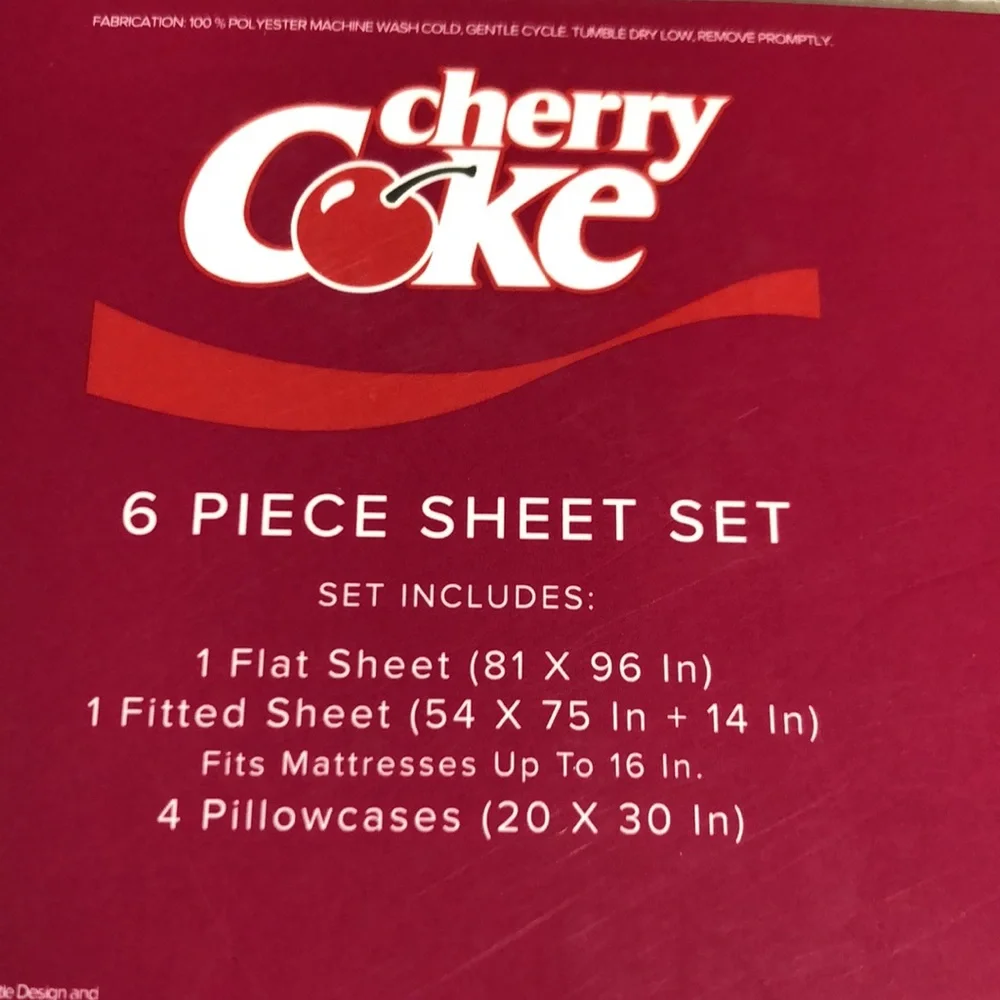 Cherry Coke FULL Sheet Set